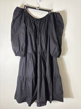 HYFVE Black Off The Shoulder Long Sleeve Midi Dress Sz L